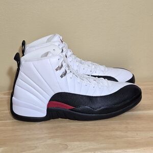 Air Jordan 12 Retro Taxi Flip White Black Red Ct8013-162 Men's Size 10.5 B-Grade